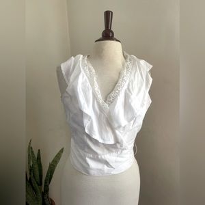 Express Ruffle top with waist tie size medium.